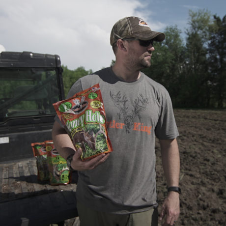 Distressed Gray Antler King Logo Shirt.